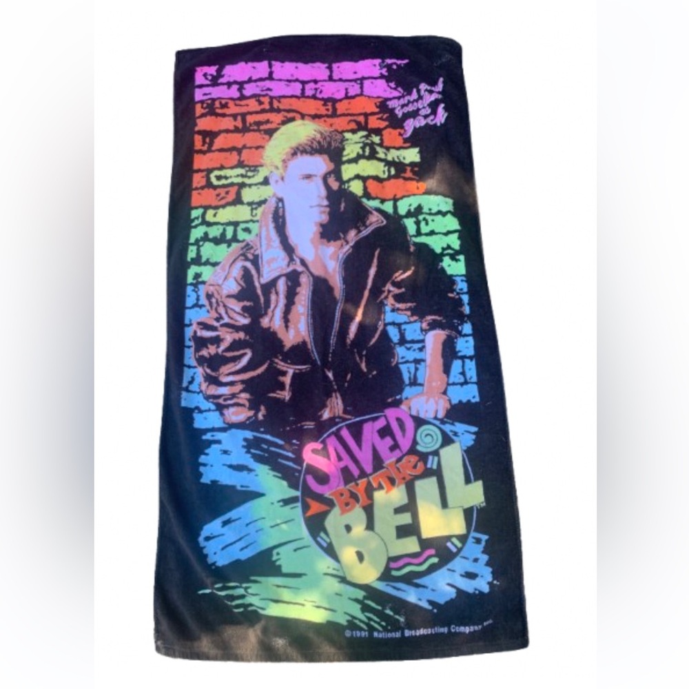 Vintage Saved By The Bell Beach Towel 1991 Zack - Mark Paul Gosselaar  30 X 57”